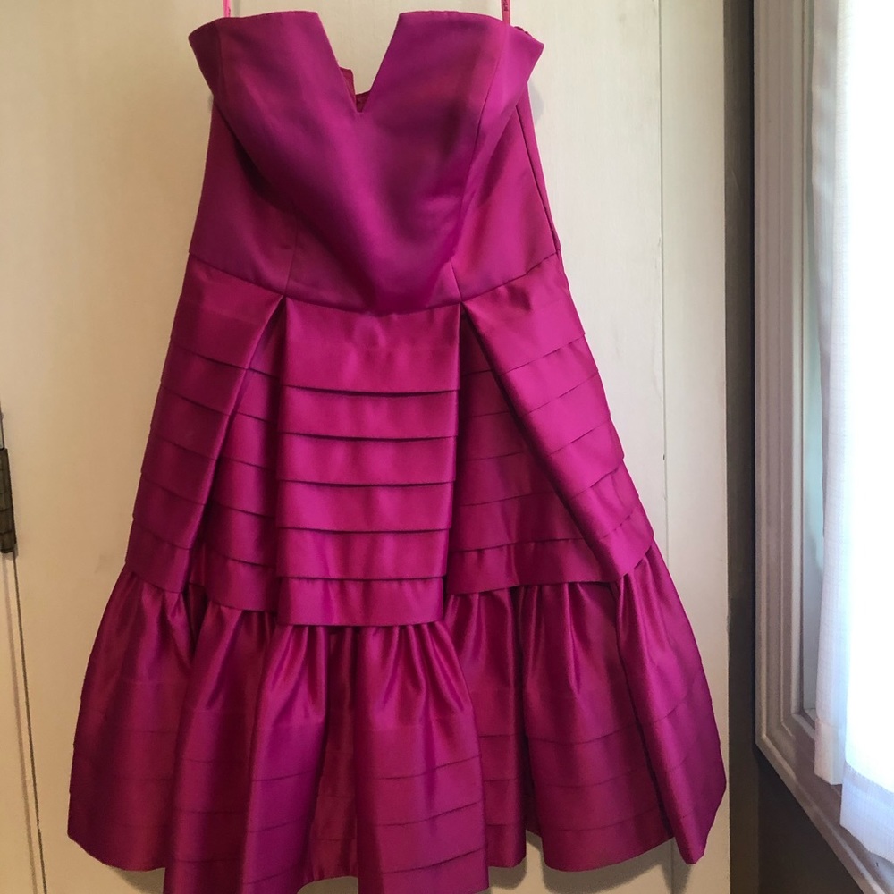 Betsey Johnson hot pink strapless prom dress size 4
